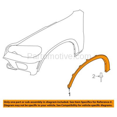 Aftermarket Replacement - FDF-1002L & FDF-1002R 2008-2014 BMW X6 (excluding M Model) Front Fender Flare Wheel Opening Molding Trim Arch Black Plastic PAIR SET Left & Right Side - Image 3