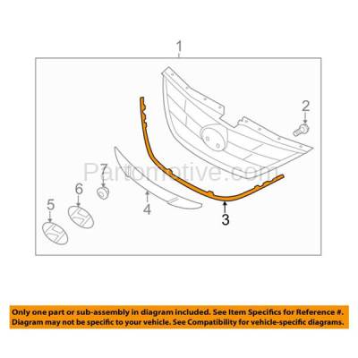 Aftermarket Replacement - GRT-1151C CAPA For Front Grille Trim Grill Molding Garnish Fits 11-14 Sonata 863533S000 - Image 3