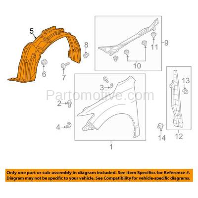 Aftermarket Replacement - IFD-1001R 13 14 15 RDX Front Splash Shield Inner Fender Liner Panel Right Side AC1249129 - Image 3