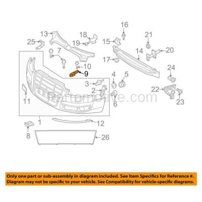 Aftermarket Replacement - BRT-1002FR 05-11 Audi A6/A6 Quattro & 08-11 S6 Front Bumper Retainer Mounting Brace Reinforcement Support Right Passenger Side - Image 3