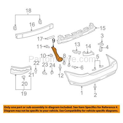 Aftermarket Replacement - BRT-1172RL 03-08 Corolla Rear Bumper Cover Face Bar Retainer Mounting Brace Reinforcement Support Bracket Left Driver Side - Image 3
