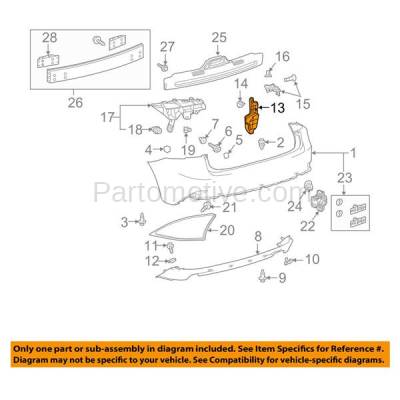Aftermarket Replacement - BRT-1081RL 2014-2018 Lexus IS250/IS300/IS350 Rear Bumper Cover Retainer Mounting Brace Reinforcement Inner Support Bracket Left Driver Side - Image 3