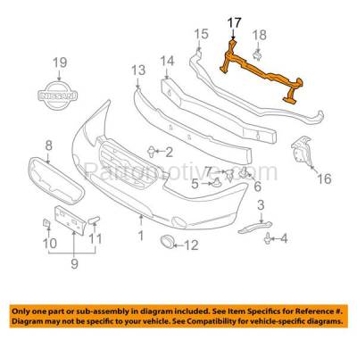 Aftermarket Replacement - BRT-1132F 00-03 Maxima Front Upper Outer Bumper Face Bar Retainer Bracket Mounting Brace Reinforcement Support - Image 3
