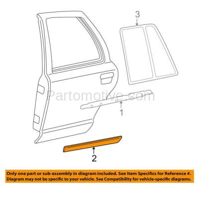 Aftermarket Replacement - DMB-1021RR GRAND MARQUIS 98-08 Rear Door Molding Beltline Weatherstrip Right Passenger Side - Image 3