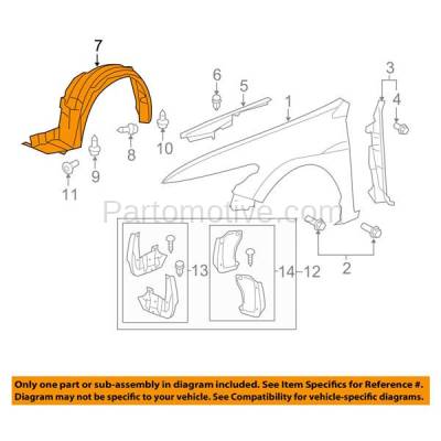Aftermarket Replacement - IFD-1459R 08-12 Accord Coupe Front Splash Shield Inner Fender Liner Panel Plastic Right Passenger Side - Image 3