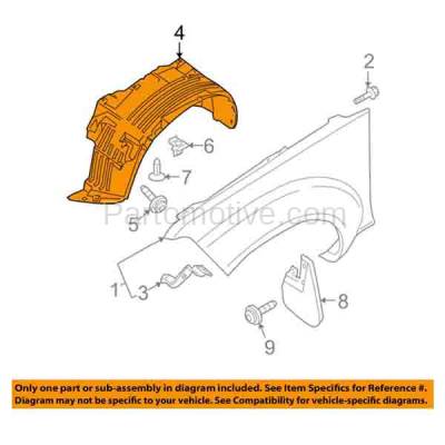 Aftermarket Replacement - IFD-1860R 2005-2018 Nissan Frontier Pickup Truck 4.0L V6 (Extended, Crew Cab) Front Splash Shield Inner Fender Liner Wheelhouse Panel Plastic Right Passenger Side - Image 3