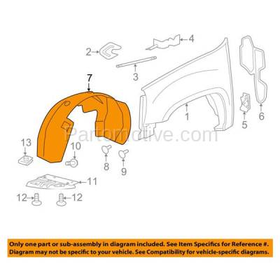 Aftermarket Replacement - IFD-1325R 11-14 Chevy Silverado 2500HD & 3500HD Pickup Truck Front Upper Splash Shield Inner Fender Liner Panel Right Passenger Side - Image 3