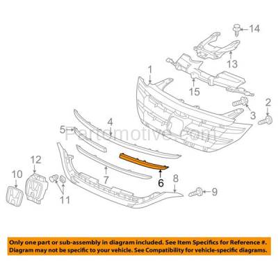 Aftermarket Replacement - GRT-1098LC CAPA For 12-14 CRV Front Grille Trim Grill Molding Left Driver Side 71124T0GA01 - Image 3