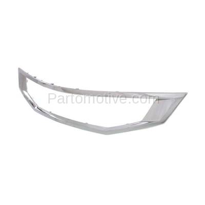 Aftermarket Replacement - GRT-1126C CAPA For 08-10 Accord Coupe Front Grille Trim Grill Molding Chrome 71122TE0A01 - Image 2