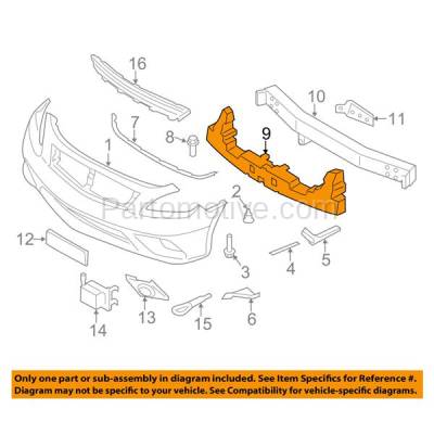 Aftermarket Replacement - ABS-1253F Front Bumper Face Bar Impact Energy Absorber Fits 08-13 G37 14-15 Q60 62090JL00A - Image 3