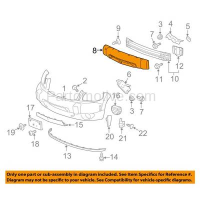 Aftermarket Replacement - ABS-1132F 06-11 Chevy HHR Front Bumper Face Bar Impact Energy Absorber GM1070243 15798573 - Image 3
