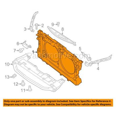 Aftermarket Replacement - RSP-1596 2016-2018 Nissan Altima (Base, S, SL, SR, SV) Sedan (2.5 Liter Engine) Front Radiator Support Core Assembly Plastic with Steel - Image 3