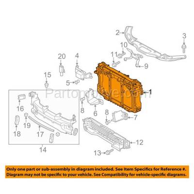 Aftermarket Replacement - RSP-1489 2014-2018 Mazda 3 & 2014-2017 Mazda3 Sport & Mazda 6 (Hatchback & Sedan) Radiator Support Assembly Made of Plastic with Steel - Image 3
