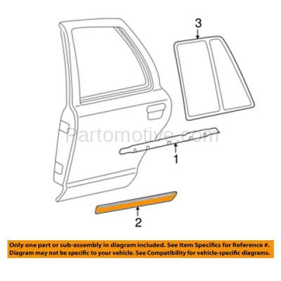 Aftermarket Replacement - DMB-1028R CROWN VICTORIA 98-08 Rear Door Molding Beltline Weatherstrip Left or Right Side - Image 3