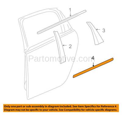 Aftermarket Replacement - DMB-1036RR IMPALA 06-13 /IMPALA LIMITED 14-15 Rear Door Molding Beltline Weatherstrip Right - Image 3