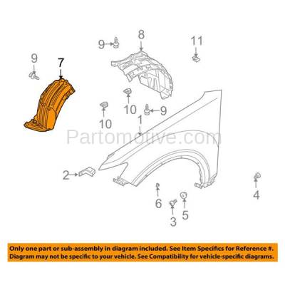 Aftermarket Replacement - IFD-1563R 03-05 FX35 & FX45 Front (Front Section) Splash Shield Inner Fender Liner Wheelhouse Panel Plastic Right Passenger Side - Image 3