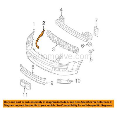 Aftermarket Replacement - BRT-1023FL 06-09 Fusion & Milan Front Bumper Cover Retainer Mounting Brace Reinforcement Support (with Reflector Lamp) Left Driver Side Plastic - Image 3