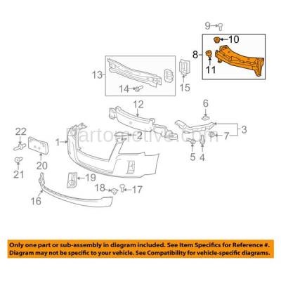 Aftermarket Replacement - BRT-1028F 2010-2017 Chevy Equinox & GMC Terrain Front Bumper Cover Retainer Mounting Brace Reinforcement Center Support Steel - Image 3