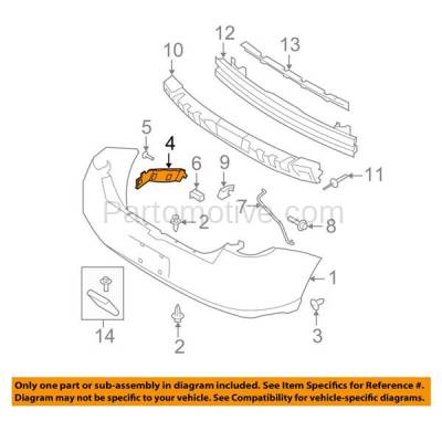 Aftermarket Replacement - BRT-1015RR 8-11 Focus Rear Bumper Cover Retainer Mounting Brace Reinforcement Support Primed Steel Right Passenger Side - Image 3