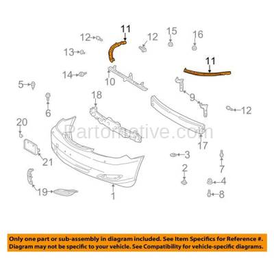 Aftermarket Replacement - BRT-1152FL 02-06 Camry Front Outer Bumper Cover Face Bar Retainer Brace Reinforcement Support Bracket Left Driver Side - Image 3