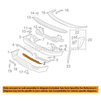 Aftermarket Replacement - BRT-1145F 99-02 4Runner Front Bumper Cover Face Bar Retainer Mounting Brace Reinforcement Valance Support Rail Center Bracket - Image 3