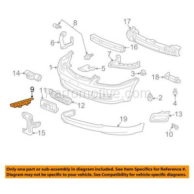 Aftermarket Replacement - BRT-1051FR 06-07 Accord Front Bumper Cover Face Bar Spacer Retainer Mounting Brace Reinforcement Support Plastic Right Passenger Side - Image 3