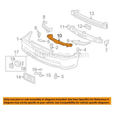 Aftermarket Replacement - BRT-1055F 01-02 Accord Front Bumper Cover Face Bar Retainer Mounting Brace Center Support Made of Steel - Image 3