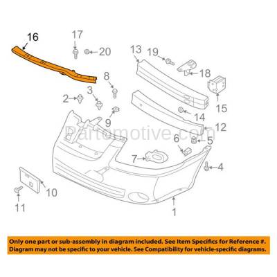 Aftermarket Replacement - BRT-1134F 04-06 Sentra Front Upper Bumper Cover Face Bar Retainer Bracket Mounting Brace Reinforcement Support Rail - Image 3