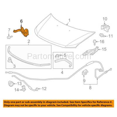 Aftermarket Replacement - HDL-1054 11-13 Odyssey LX 3.5L Front Hood Latch Lock Bracket Steel HO1234132 74120TK8A01 - Image 3