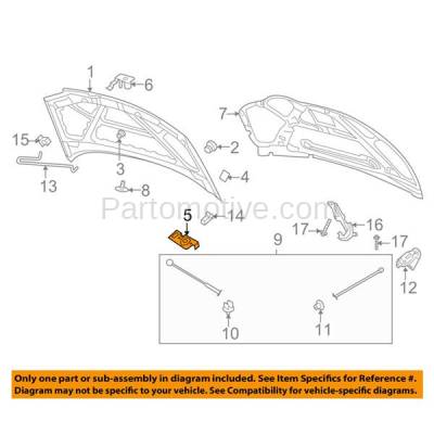 Aftermarket Replacement - HDL-1027 04-11 Chevy Aveo & Aveo5 Front Hood Latch Lock Bracket Steel GM1234107 96534213 - Image 3