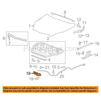 Aftermarket Replacement - HDL-1030 2010-2012 Chevrolet Equinox & GMC Terrain (2.4 & 3.0 Liter) (LHD, For Models without Remote Start) Front Hood Latch Lock Bracket Steel - Image 3