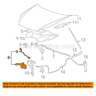 Aftermarket Replacement - HDL-1031 04-08 Chevy Malibu 06-16 Impala Front Hood Latch Lock Bracket GM1234111 20763655 - Image 3