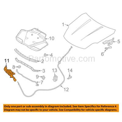 Aftermarket Replacement - HDL-1067 Front Hood Latch Lock Bracket Steel Fits 03-07 G35 Base/X Coupe/Sedan 65601AM800 - Image 3