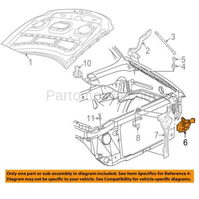 Aftermarket Replacement - HDL-1005 97-04 F-Series Pickup Truck Front Hood Latch Lock Bracket FO1234102 5L3Z16700A - Image 3