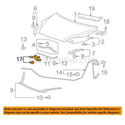 Aftermarket Replacement - HDL-1044 07-09 CRV Front Hood Latch Lock Bracket LHD w/Alarm System HO1234120 74120SWAA11 - Image 3
