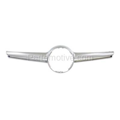 Aftermarket Replacement - GRT-1214 2014-2016 Mercedes Benz E63 AMG & AMG S (Models without Night Package) Front Grille Trim Grill Molding Center Chrome Made of Plastic - Image 1