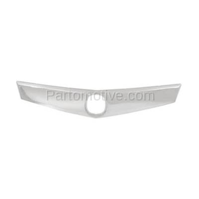 Aftermarket Replacement - GRT-1013 11-14 TSX 4DR Front Upper Grille Trim Grill Molding Chrome AC1217102 71123TL2A51 - Image 1