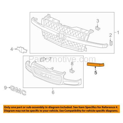 Aftermarket Replacement - GRT-1065L & GRT-1065R 03-07 Silverado Pickup Front Grille Trim Grill Molding Left Right Side SET PAIR - Image 3