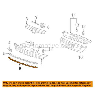 Aftermarket Replacement - GRT-1134 07 08 09 CRV Front Lower Grille Trim Grill Molding Garnish HO1216108 71127SWA003 - Image 3