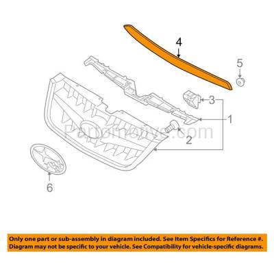 Aftermarket Replacement - GRT-1238 08-09 Outback Front Grille Trim Grill Molding Hood Moulding SU1210101 91121AG21 - Image 3
