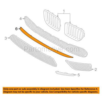 Aftermarket Replacement - GRT-1027 12-15 X1 w/o M Sport Package Front Grille Trim Bumper Cover Molding 51117303760 - Image 3