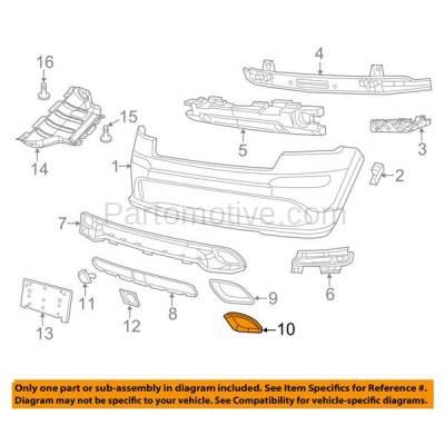 Aftermarket Replacement - GRT-1030L 12-13 GR. Cherokee Front Lower Bumper Grille Trim Grill Molding Left Driver Side - Image 3
