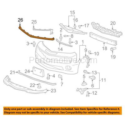 Aftermarket Replacement - GRT-1055 NEW 14-15 Chevy Camaro Front Upper Grille Trim Grill Molding GM1210122 22829525 - Image 3