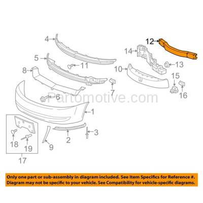 Aftermarket Replacement - BRF-1243F 2003-2007 Saturn Ion (1, 2, 3, Red Line) (Coupe & Sedan) Front Bumper Impact Face Bar Crossmember Reinforcement Aluminum - Image 3