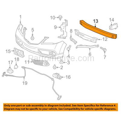 Aftermarket Replacement - BRF-1015F 2007-2018 Acura RDX (Base & SH-AWD) 2.3 & 3.5 Liter Engine Front Bumper Impact Bar Crossmember Reinforcement Aluminum - Image 3