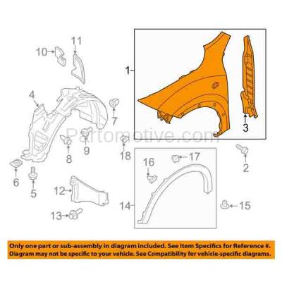 Aftermarket Replacement - FDR-1413R 2011-2012 Nissan Juke (1.6 Liter Turbocharged Engine) Front Fender Quarter Panel (with Turn Signal Lamp and Flare Holes) Right Passenger Side - Image 3