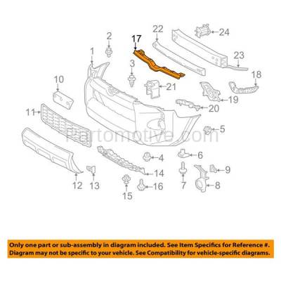 Aftermarket Replacement - BRT-1201F 2014-2019 Toyota 4Runner 4.0L Front Bumper Cover Face Bar Upper Retainer Mounting Brace Reinforcement Support Bracket Steel - Image 3