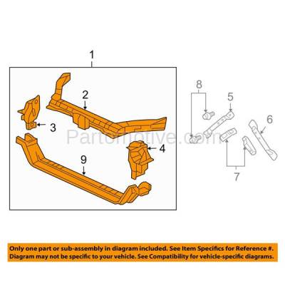Aftermarket Replacement - RSP-1003 2007-2008 Acura TL 3.2L (Sedan 4-Door) (3.2 Liter V6 Engine) Front Center Radiator Support Core Assembly Primed Made of Steel - Image 3