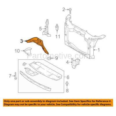 Aftermarket Replacement - RSP-1219 2008 2009 Ford Taurus/Taurus X & Mercury Sable (Sedan & Wagon) 3.5L Front Radiator Support Center Support Brace Panel Primed Steel - Image 3