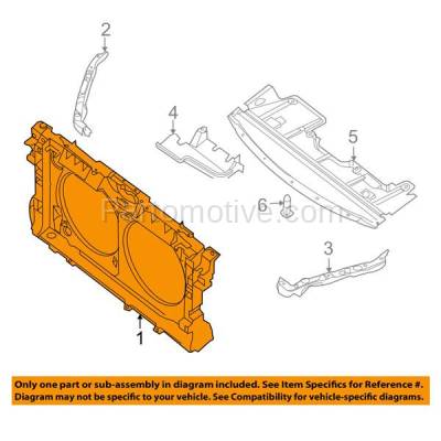 Aftermarket Replacement - RSP-1592 2008-2009 Nissan Altima (Base, Hybrid, S, SE, SL) Coupe & Sedan Front Center Radiator Support Core Assembly Primed Made of Plastic - Image 3